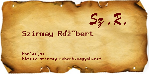 Szirmay Róbert névjegykártya