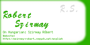 robert szirmay business card
