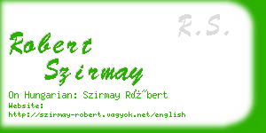 robert szirmay business card